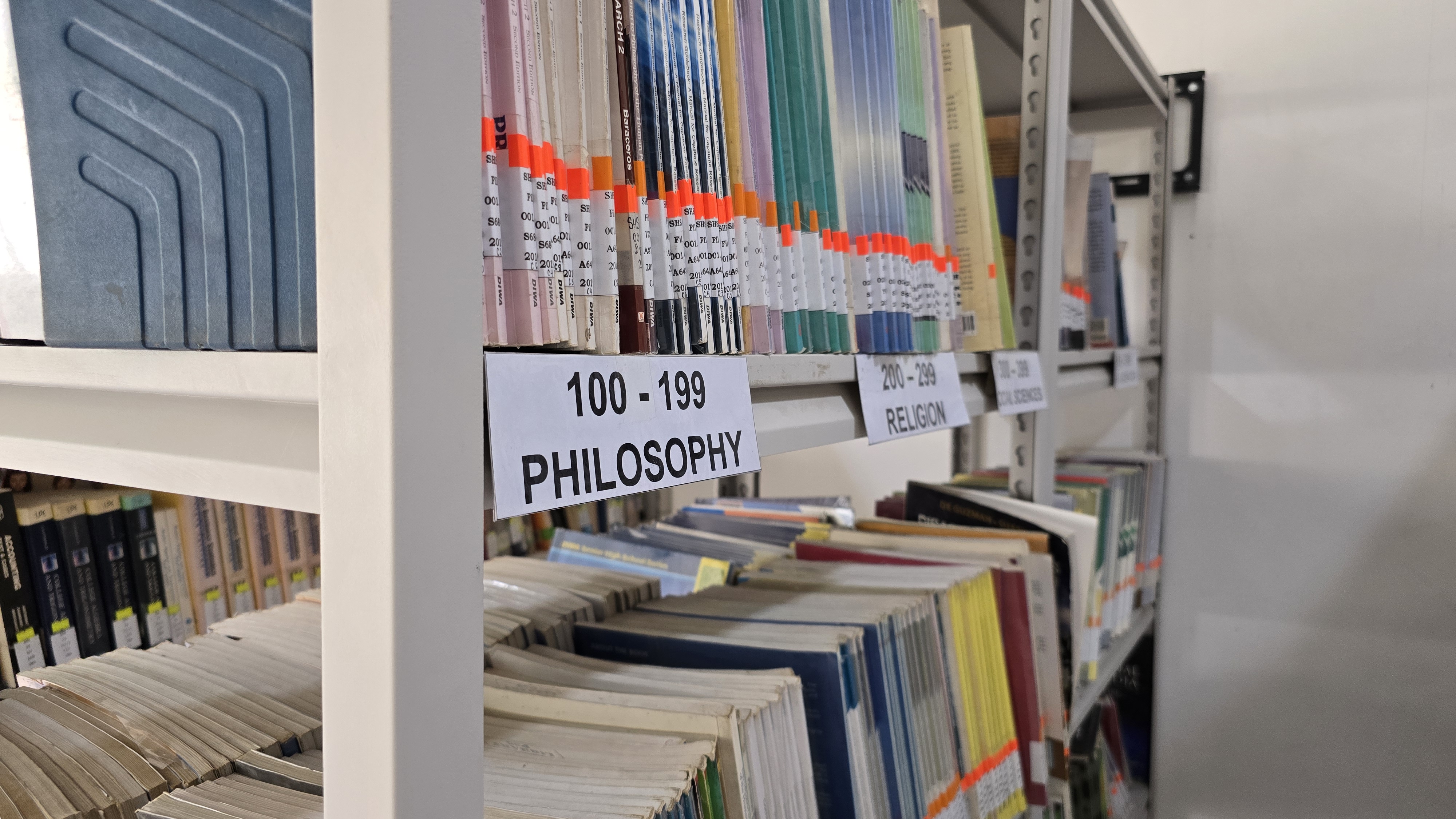 Library bookshelves
